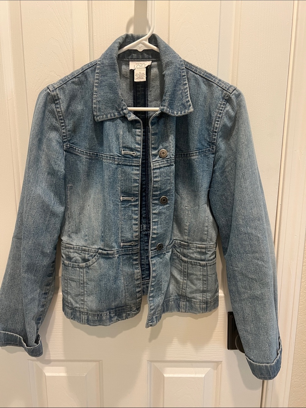 LOFT Light Blue Denim Jacket with Front Pockets